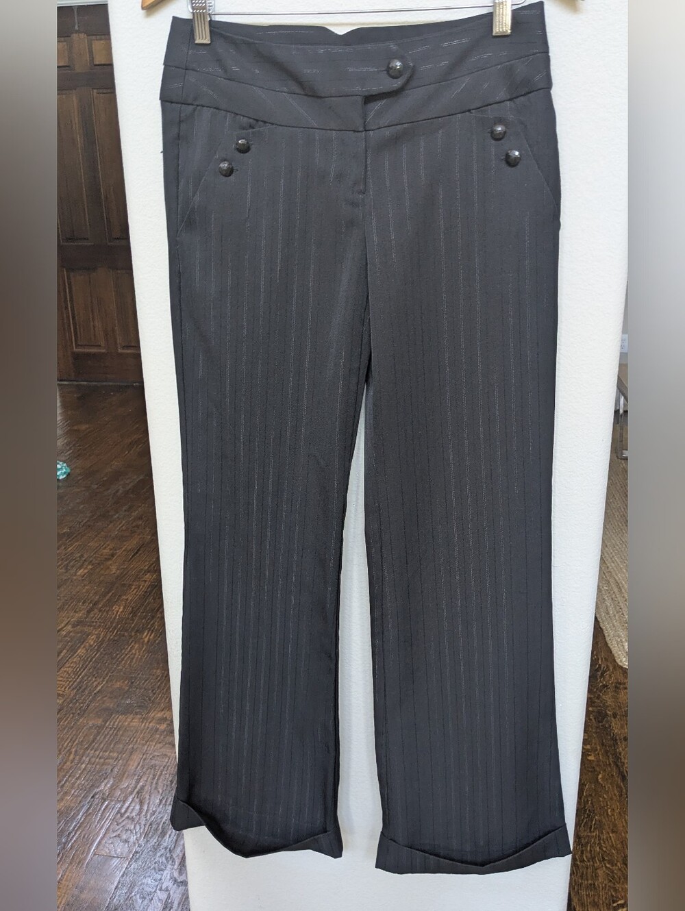Star City Black Pinstripe Dress Pants for Juniors